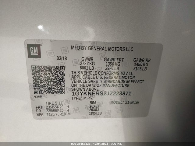 2018 CADILLAC XT5 1GYKNERS2JZ223871 Photo 8