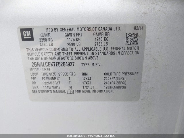 Chevrolet Equinox 2lt 2014 2GNALCEK7E6264927 Image 9