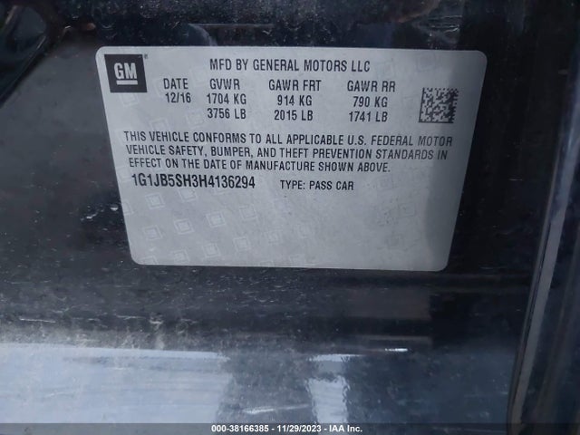 Chevrolet Sonic Ls Auto 2017 1G1JB5SH3H4136294 Image 9