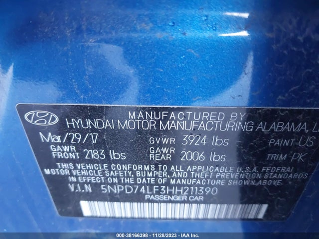 Hyundai ELANTRA SE 2017 5NPD74LF3HH211390 Image 9