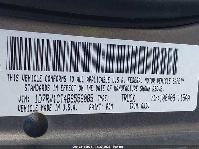 38166974 :رقم المزاد ، 1D7RV1CT4BS556085 vin ، 2011 Ram Ram 1500 Laramie مزاد بيع