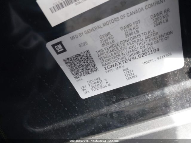 2020 CHEVROLET EQUINOX 2GNAXTEV9L6261104 Photo 8