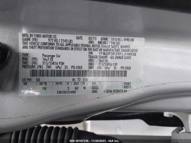 Ford FOCUS SE 2015 1FADP3K29FL316832 Image 9