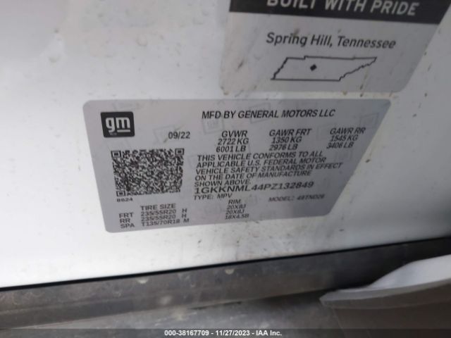 1GKKNML44PZ132849 GMC Acadia Fwd Slt