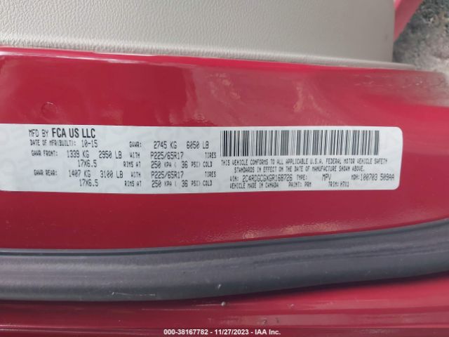 2C4RDGCGXGR168726 Dodge Grand Caravan Sxt