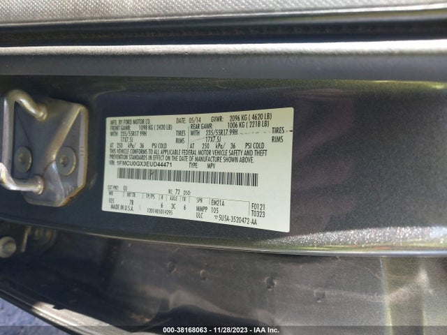 2014 FORD ESCAPE SE VIN: 1FMCU0GX3EUD44471