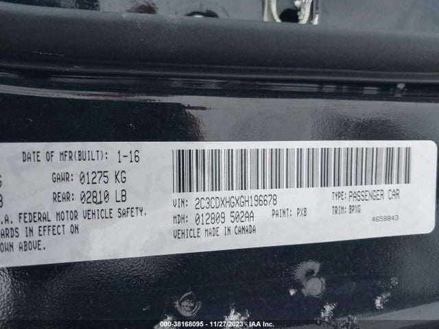 Dodge Charger Sxt 2016 2C3CDXHGXGH196678 Image 9