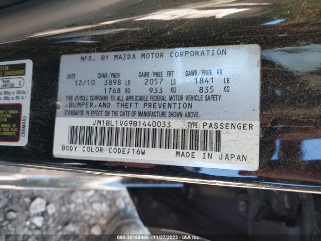 2011 MAZDA MAZDA3 I TOURING VIN: JM1BL1VG9B1440033