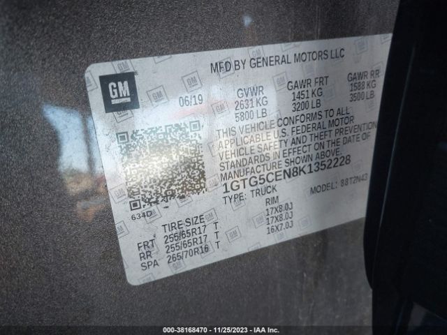1GTG5CEN8K1352228 GMC CANYON SLE