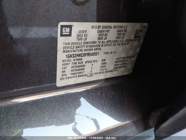 GMC Yukon Xl 1500 Slt 2015 1GKS2HKC8FR540651 Image 9