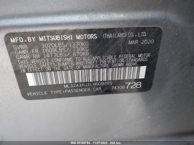 Mitsubishi Mirage Se/es 2020 ML32A3HJ1LH009285 Image 9