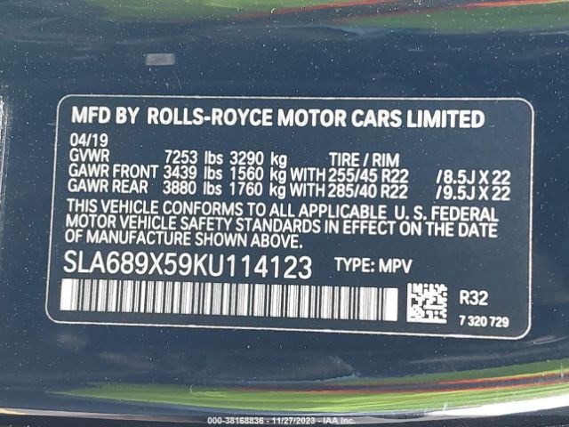 SLA689X59KU114123 Rolls-Royce Cullinan