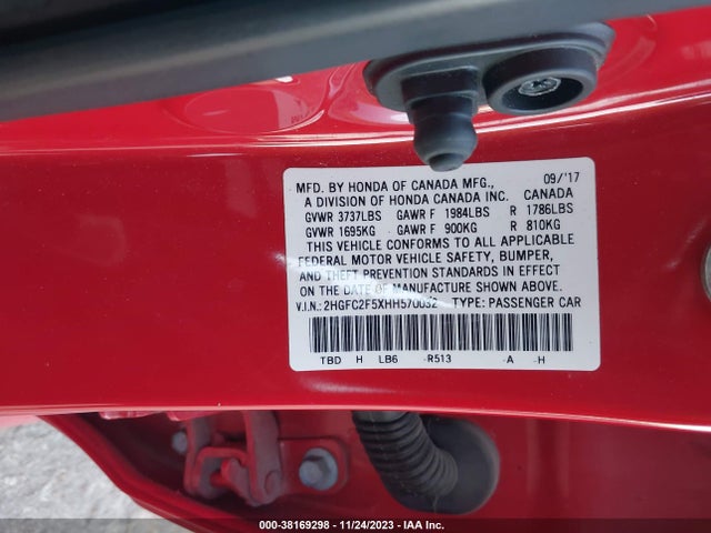 Honda Civic Lx 2017 2HGFC2F5XHH570032 Image 9
