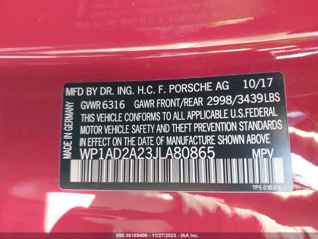 2018 PORSCHE CAYENNE WP1AD2A23JLA80865 Photo 8