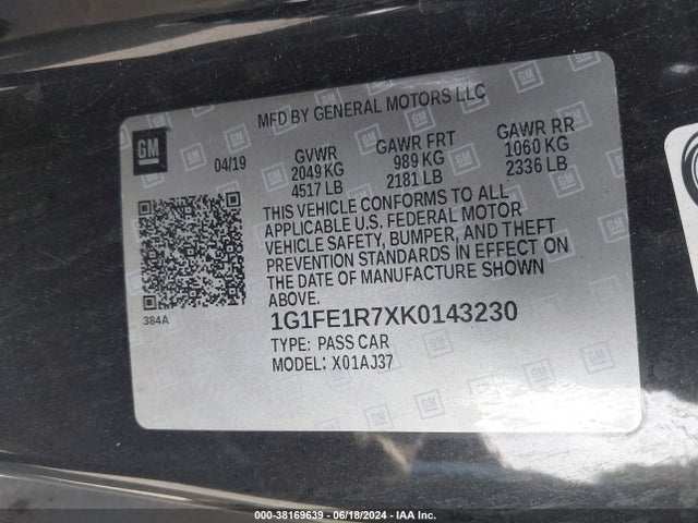 Chevrolet Camaro 1ss 2019 1G1FE1R7XK0143230 Image 9
