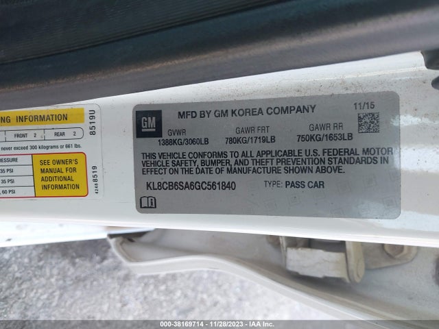 Chevrolet Spark Ls Cvt 2016 KL8CB6SA6GC561840 Image 9