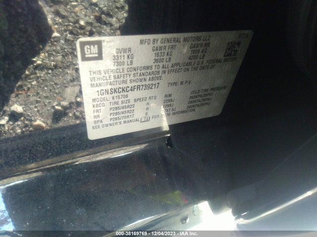 Chevrolet Tahoe Ltz 2015 1GNSKCKC4FR739217 Image 9