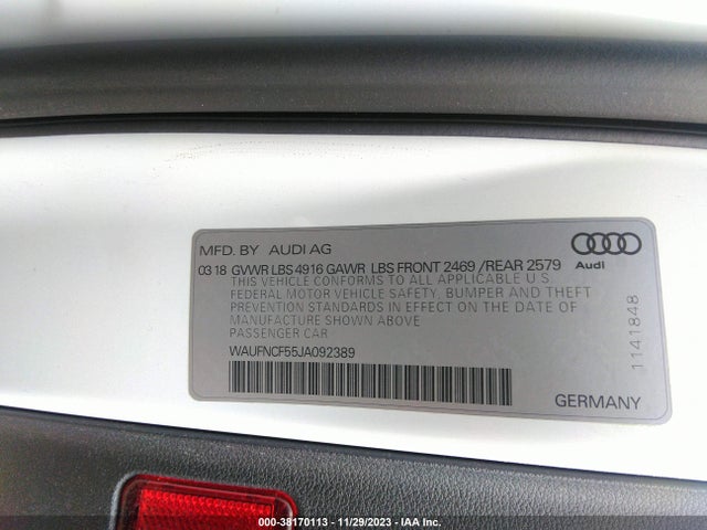 WAUFNCF55JA092389 Audi A5 2.0t Premium