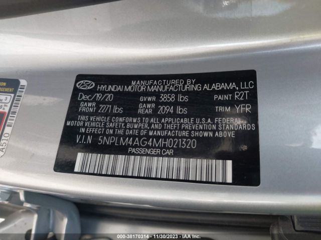 2021 HYUNDAI ELANTRA 5NPLM4AG4MH021320 Photo 8