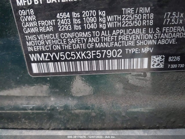 2019 MINI COUNTRYMAN WMZYV5C5XK3F57902 Photo 8