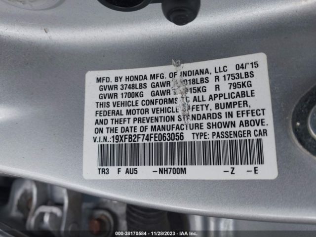 19XFB2F74FE063056 Honda CIVIC SE