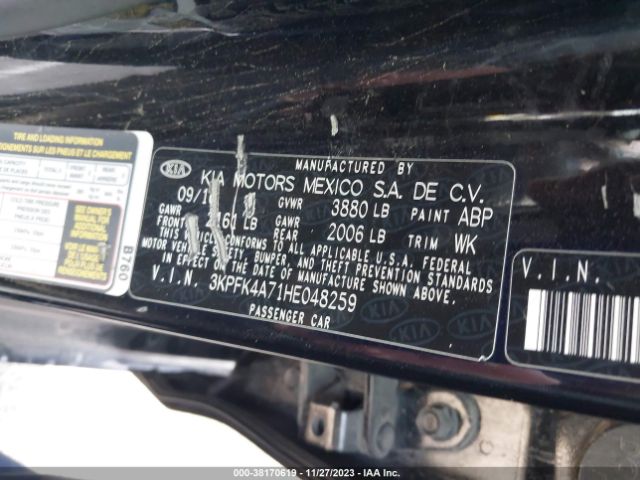 3KPFK4A71HE048259 KIA FORTE LX