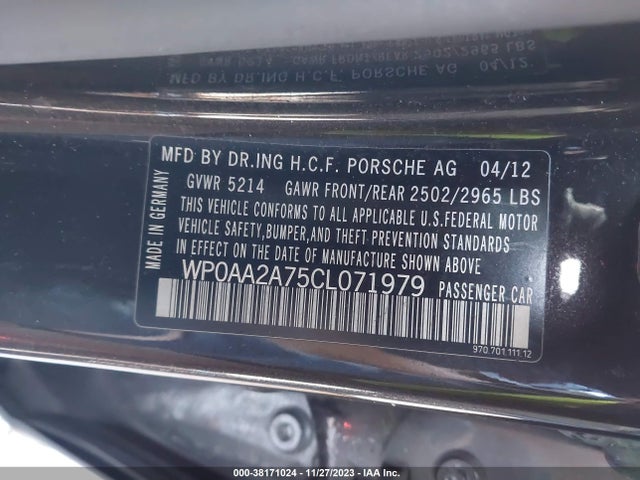 2012 PORSCHE PANAMERA WP0AA2A75CL071979 Photo 8