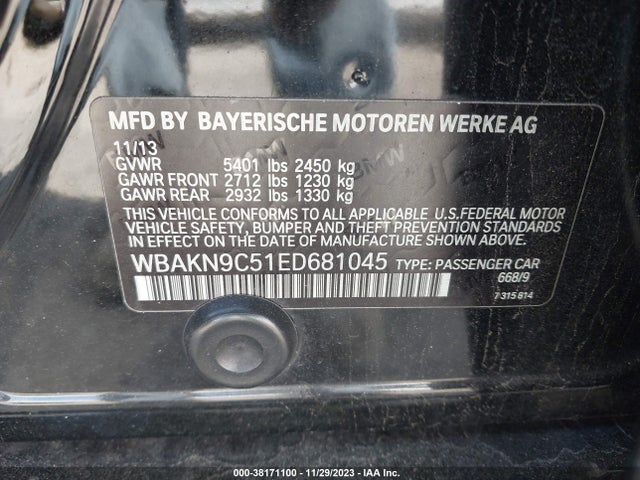 BMW 550i 2014 WBAKN9C51ED681045 Image 9