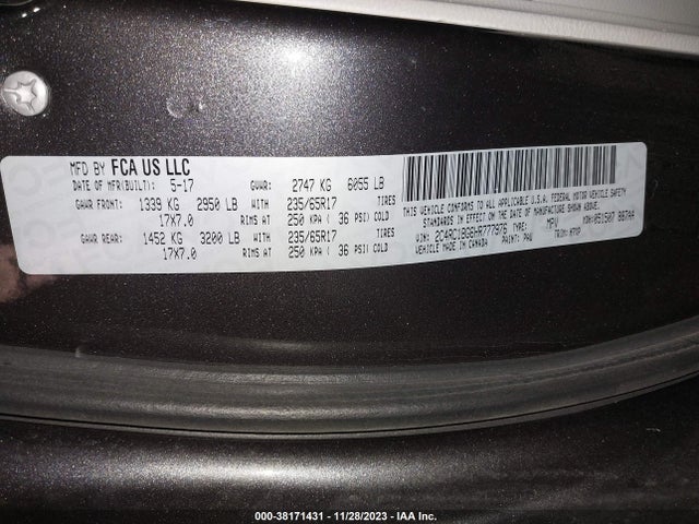 Chrysler Pacifica Touring Plus 2017 2C4RC1BG6HR777976 Image 9