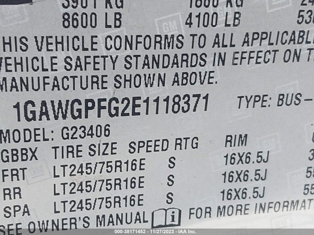 Chevrolet Express 2500 Ls 2014 1GAWGPFG2E1118371 Image 9