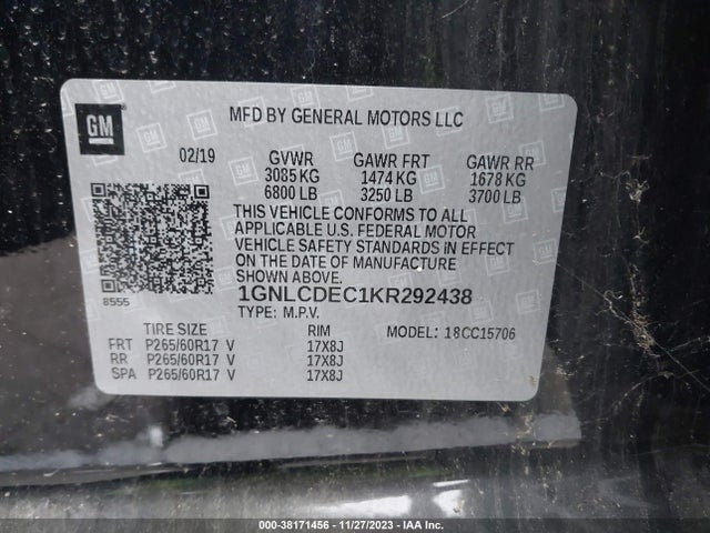 Chevrolet Tahoe Commercial 2019 1GNLCDEC1KR292438 Image 9