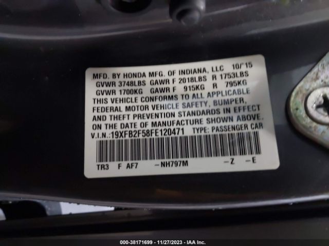19XFB2F58FE120471 Honda Civic Lx