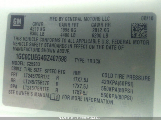 Chevrolet Silverado 2500hd Wt 2016 1GC0CUEG4GZ407698 Image 9