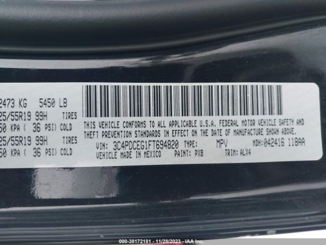 3C4PDCEG1FT694820 Dodge Journey R/t