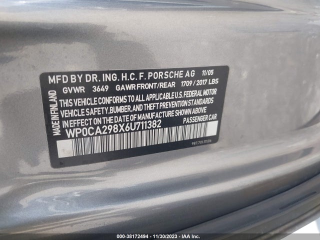 2006 PORSCHE BOXSTER WP0CA298X6U711382 Photo 8