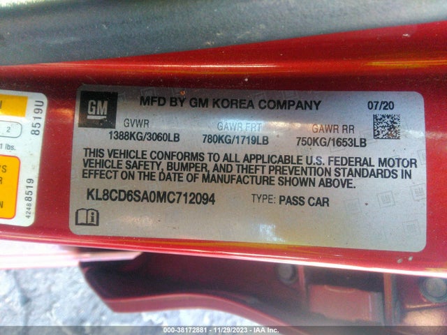 Chevrolet Spark Fwd 1lt Automatic 2021 KL8CD6SA0MC712094 Image 9