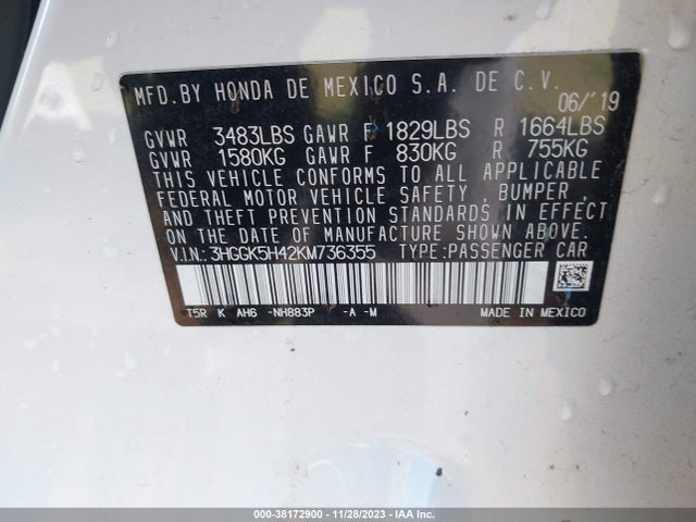 Honda FIT LX 2019 3HGGK5H42KM736355 Image 9