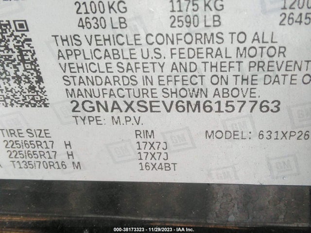 Chevrolet Equinox Awd Ls 2021 2GNAXSEV6M6157763 Image 9