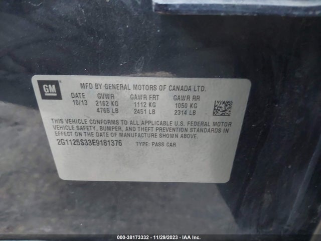 Chevrolet Impala 2lt 2014 2G1125S33E9181376 Image 9