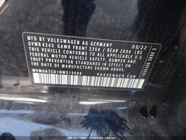 2022 VOLKSWAGEN GOLF GTI WVWG87CD1NW213509 Photo 8