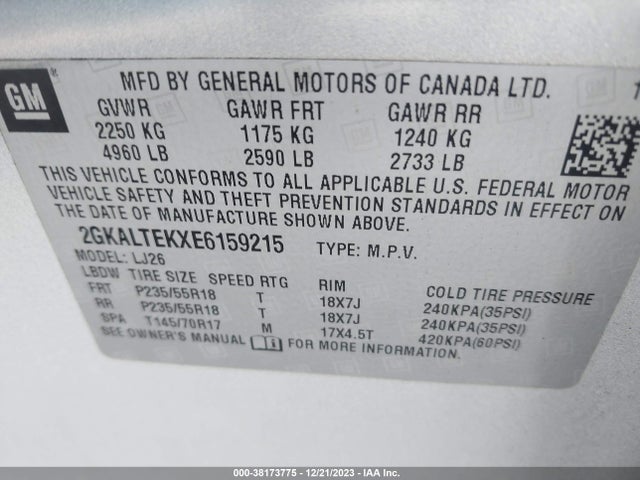 GMC Terrain Slt-2 2014 2GKALTEKXE6159215 Image 9