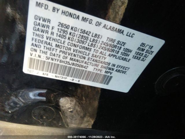 5FNYF6H35JB050642 Honda Pilot Ex