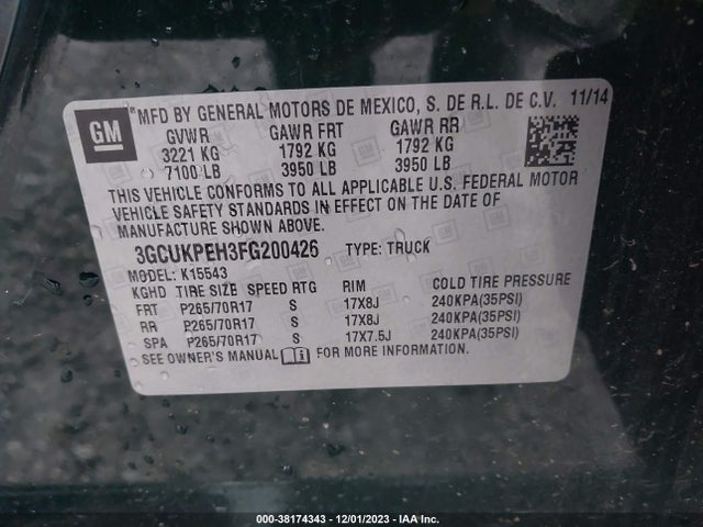 Chevrolet Silverado 1500 Wt 2015 3GCUKPEH3FG200426 Image 9