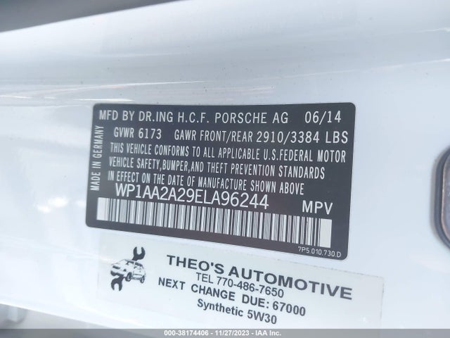 2014 PORSCHE CAYENNE WP1AA2A29ELA96244 Photo 8