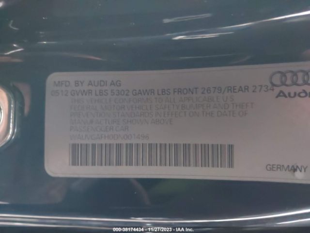 2013 AUDI S5 WAUVGAFH0DN001496 Photo 8