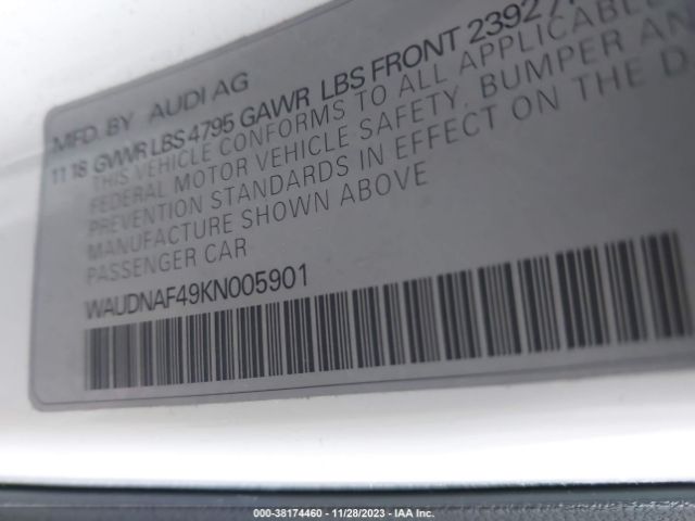 WAUDNAF49KN005901 Audi A4 45 Premium