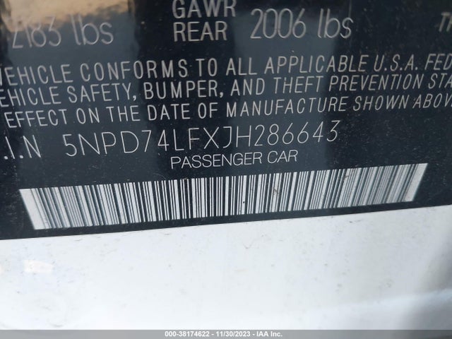 Hyundai ELANTRA SE 2018 5NPD74LFXJH286643 Image 9