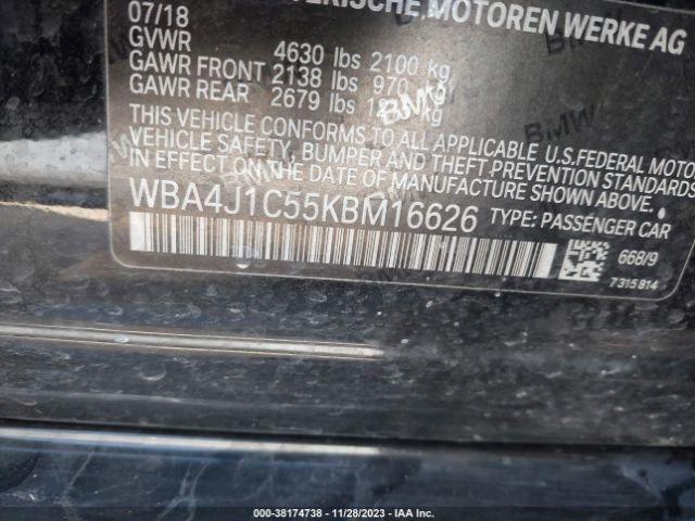 WBA4J1C55KBM16626 BMW 430i Gran Coupe