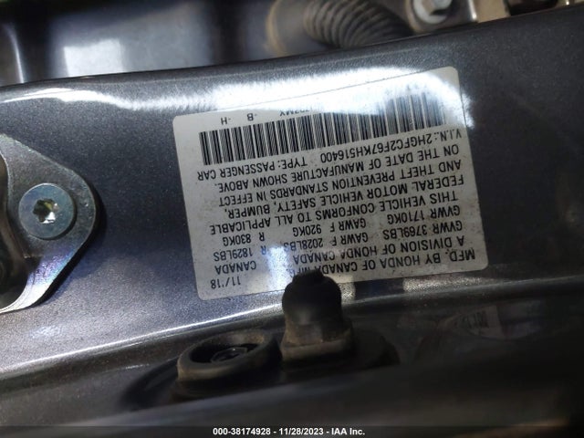 Honda Civic Lx 2019 2HGFC2F67KH516400 Image 9