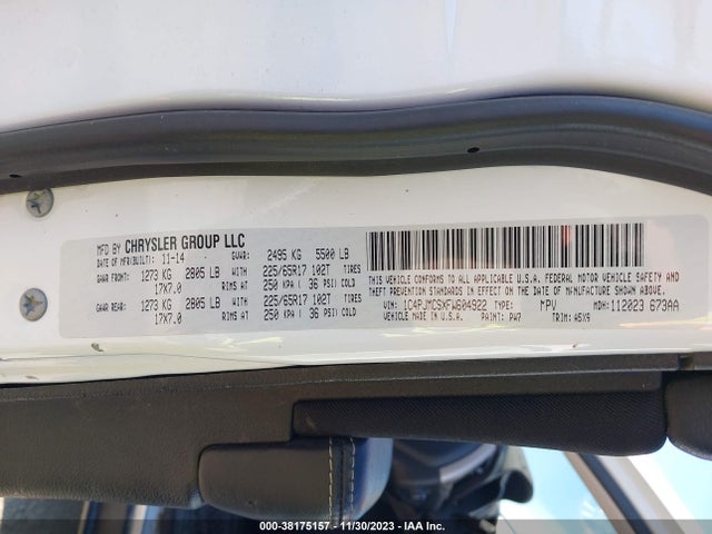 2015 JEEP CHEROKEE LATITUDE VIN: 1C4PJMCSXFW604922